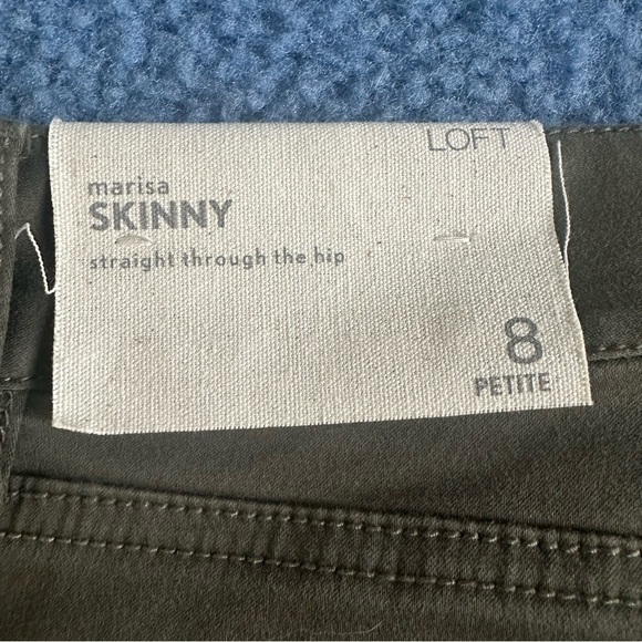 Loft Petites NWT Olive Green Marisa Skinnny Pants with Zippers Size 8P - Picture 4 of 11